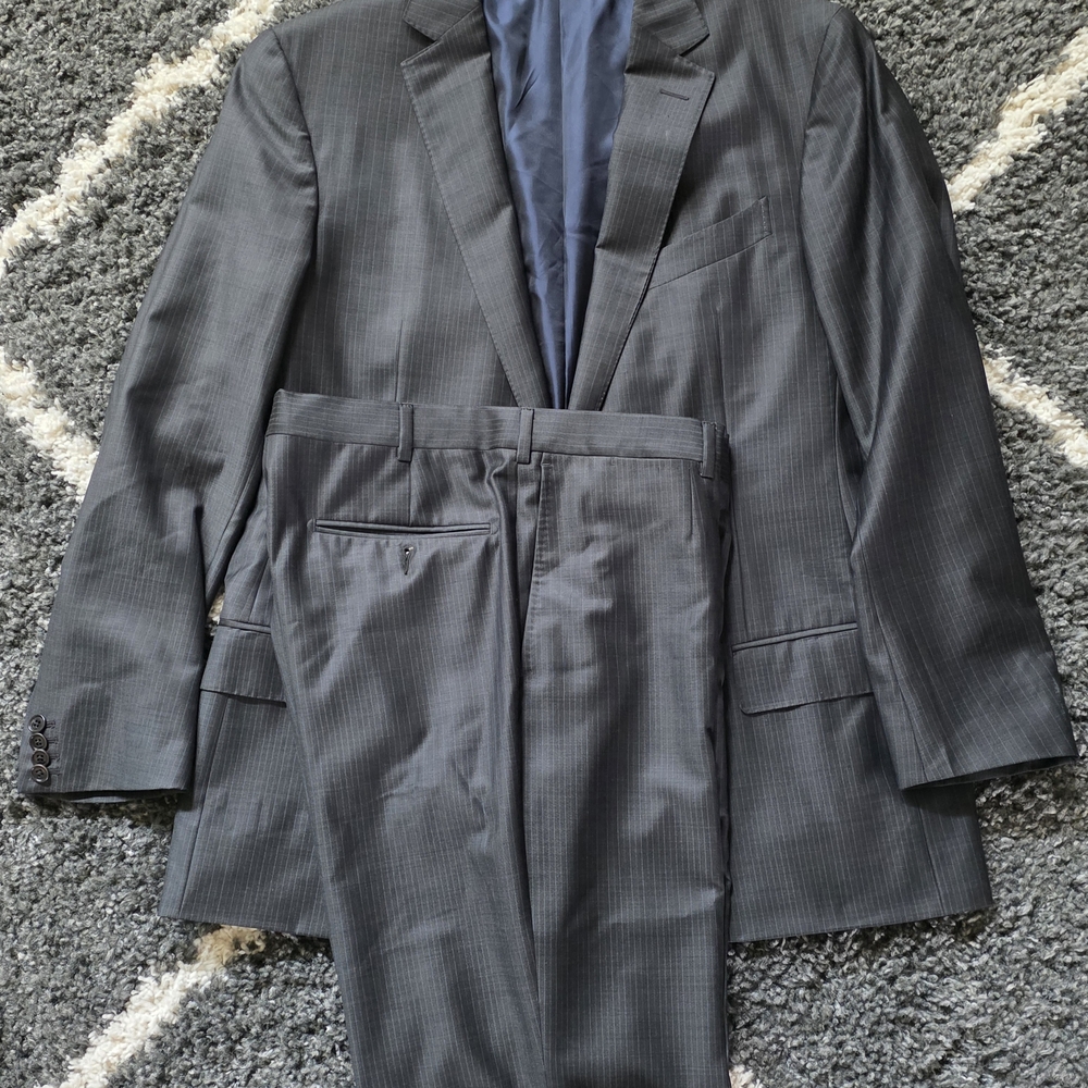 Ermenegildo Zegna 100% Wool Men’s Suit Jacket  Gray Size 44LUS/54L